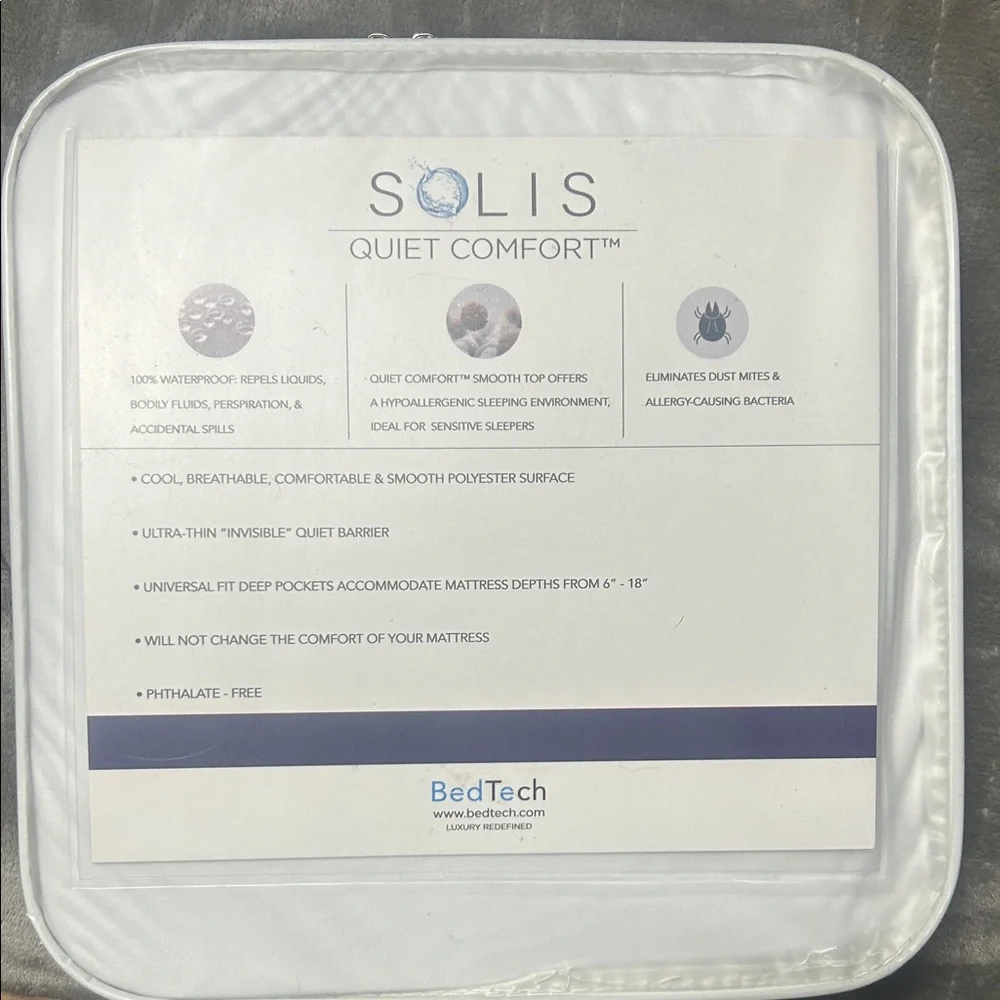 Split head King Quiet Comfort Mattress Protector - White NEW